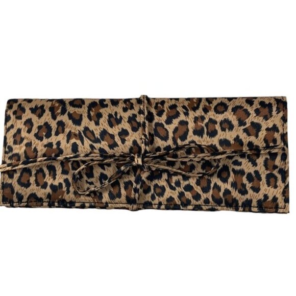 Jewelry Organizer Leopard Animal Print Travel Case Satin Brown Black Multicolor - Picture 16 of 16